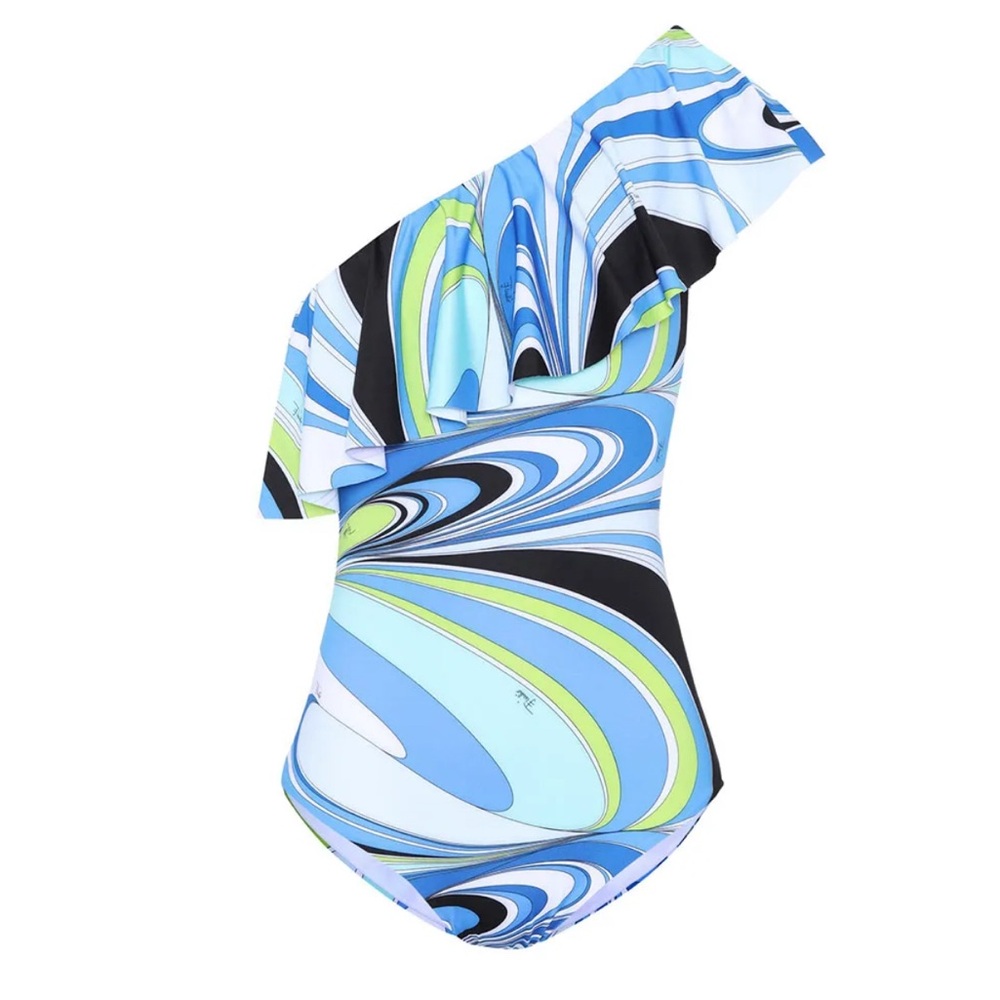 Emilio Pucci Ruffle Printed One Piece